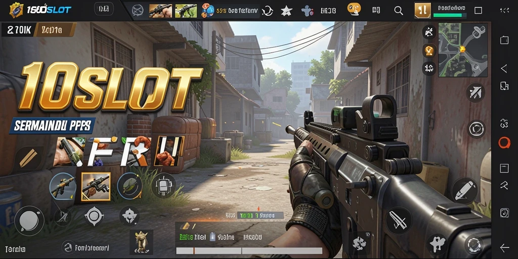 Screenshot utama 180SLOT yang menunjukkan aksi gameplay FPS yang intens.