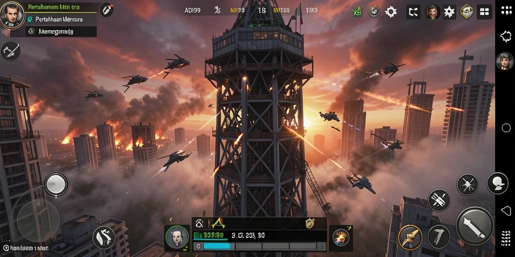 Tampilan seru dan menegangkan dari gameplay Tower Defense ADI99.