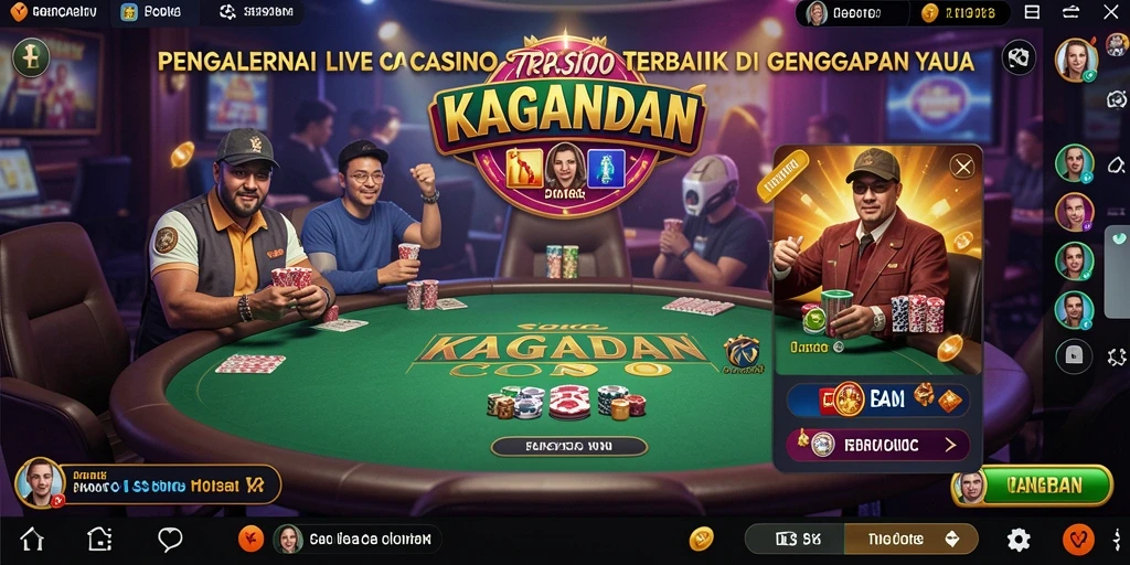 Screenshot gameplay KAGANDAN yang menunjukkan dealer langsung dalam aksi.