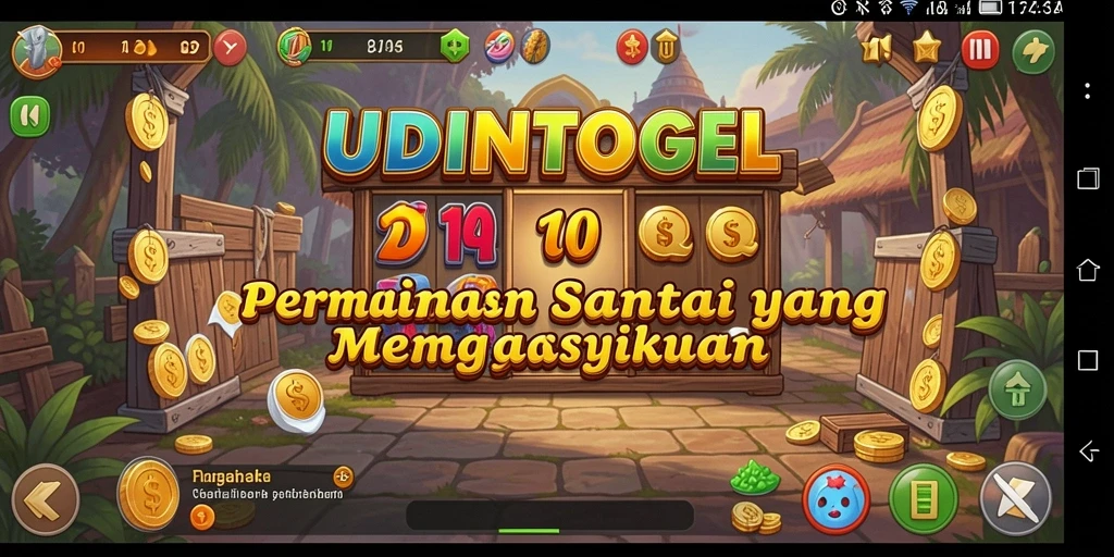 Screenshot gameplay UDINTOGEL yang seru dan penuh warna.