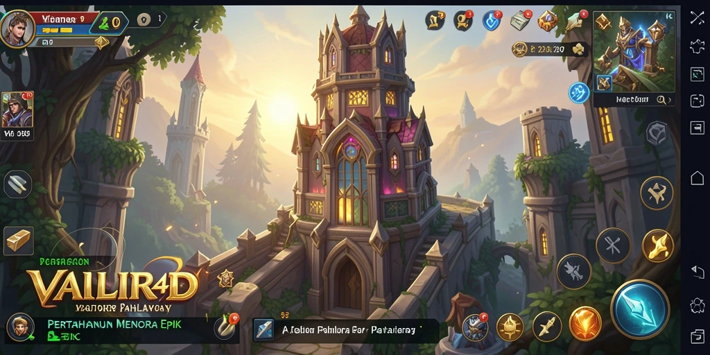 Tampilan menara dan musuh dalam aksi, menunjukkan ketegangan permainan Tower Defense.